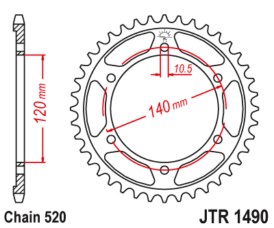 JT Звезда цепного привода JTR1490.42