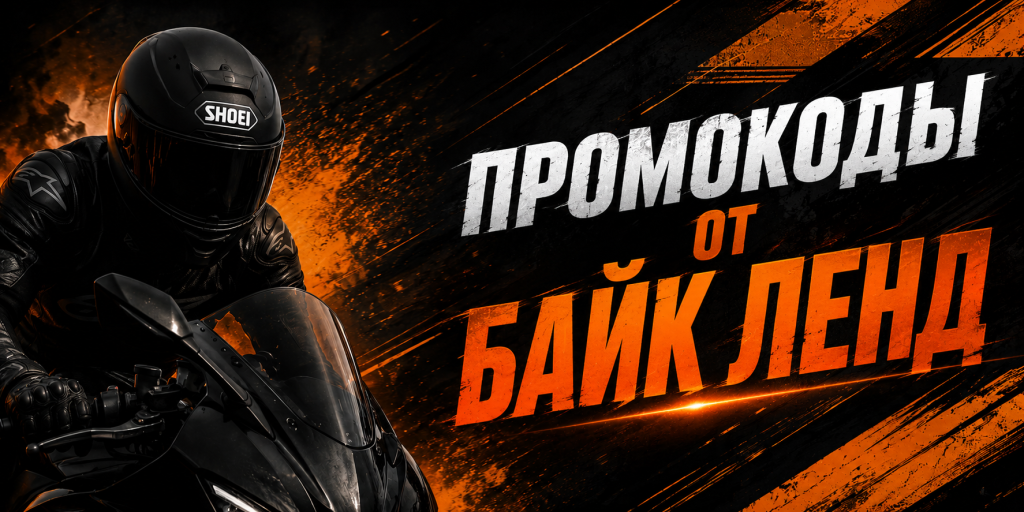 Процентная скидка на мотоэкипировку и аксессуары по промокоду Байк Ленд