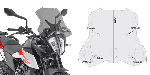 GIVI Ветровое стекло KTM 390 Adventure (20 > 24), 790 Adventure (19 > 20), 890 Adventure (21 > 22)