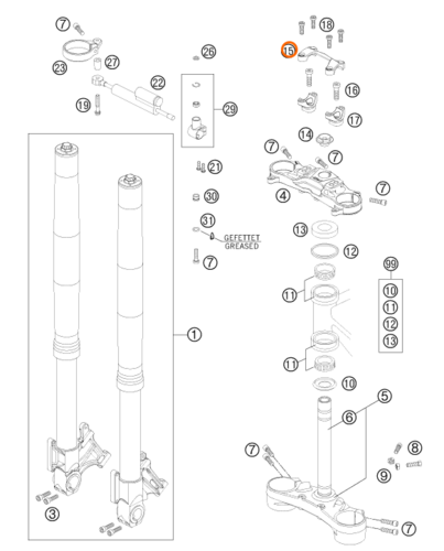 KTM Зажим руля