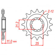 MTX Звезда цепного привода аналог JTF824.12