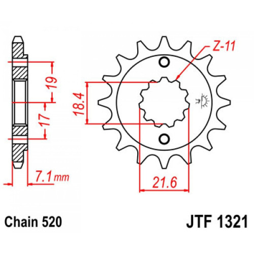 JT Звезда цепного привода JTF1321.14
