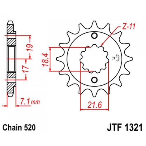 JT Звезда цепного привода JTF1321.14