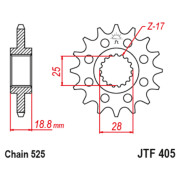 JT Звезда цепного привода JTF405.20