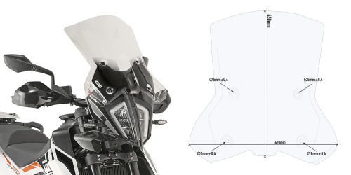 GIVI 7710DT Стекло ветровое для KTM 790 ADVENTURE 2019
