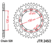 JT Звезда цепного привода JTR245/2.44
