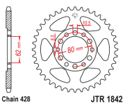 JT Звезда цепного привода JTR1842.50