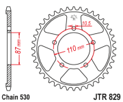 JT Звезда цепного привода JTR829.47