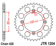 JT Звезда цепного привода JTR1204.50