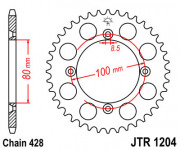 JT Звезда цепного привода JTR1204.50