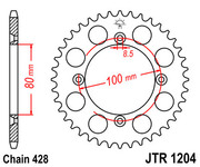 JT Звезда цепного привода JTR1204.50