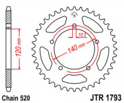 JT Звезда цепного привода JTR1793.42