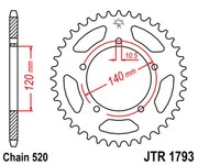 JT Звезда цепного привода JTR1793.42
