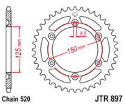 JT Звезда цепного привода JTR897.47