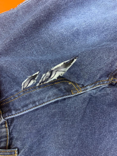 MCP Мотоджинсы мужские Cobra Cotton 2 (Порван материал в области колена и ширинки)