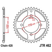 JT Звезда цепного привода JTR462.50