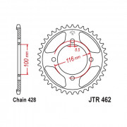 JT Звезда цепного привода JTR462.54