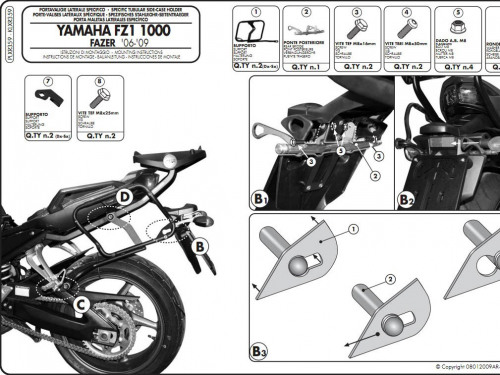 GIVI Крепеж боковых кофров Yamaha FZ1 Fazer 1000 (06-15)
