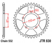 JT Звезда цепного привода JTR830.46