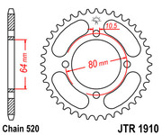 JT Звезда цепного привода JTR1910.32