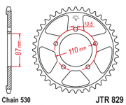 JT Звезда цепного привода JTR829.45ZBK
