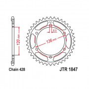JT Звезда цепного привода JTR1847.47