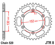 JT Звезда цепного привода JTR8.48