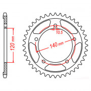 MTX Звезда цепного привода аналог JTR1800.43