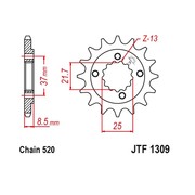 JT Звезда цепного привода JTF1309.16
