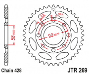 JT Звезда цепного привода JTR269.34