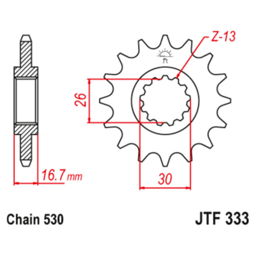 JT Звезда цепного привода JTF333.16