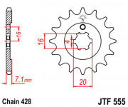 JT Звезда цепного привода JTF555.13