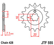 JT Звезда цепного привода JTF555.13