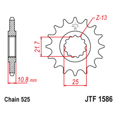 JT Звезда цепного привода JTF1586.16RB