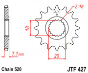 JT Звезда цепного привода JTF427.12SC