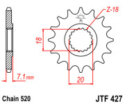 JT Звезда цепного привода JTF427.12SC