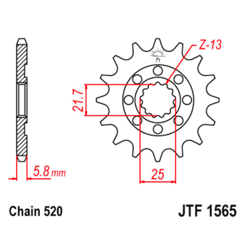 JT Звезда цепного привода JTF1565.13