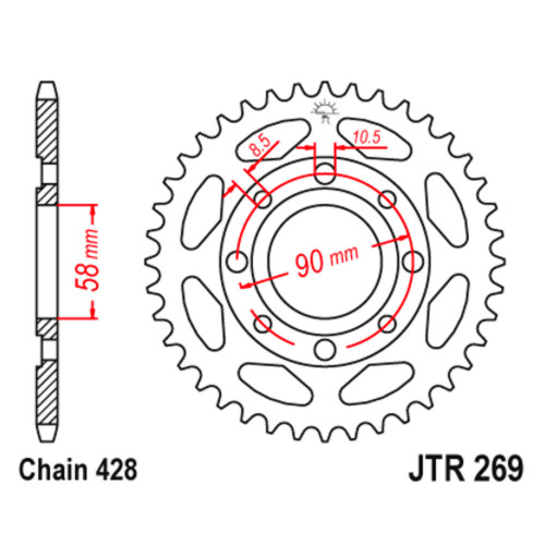 JT Звезда цепного привода JTR269.42