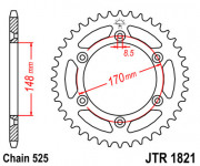 JT Звезда цепного привода JTR1821.47