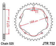 JT Звезда цепного привода JTR752.41