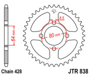 JT Звезда цепного привода JTR838.45