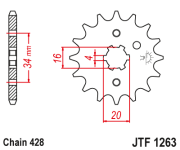 JT Звезда цепного привода JTF1263.12