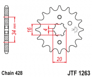 JT Звезда цепного привода JTF1263.12
