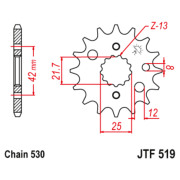 JT Звезда цепного привода JTF519.15