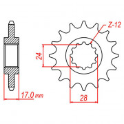 MTX Звезда цепного привода аналог JTF1371.15RB