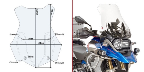 GIVI Ветровое стекло BMW R1200GS (2016-17)
