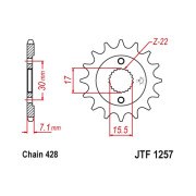 JT Звезда цепного привода JTF1257.15