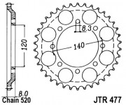 JT Звезда цепного привода JTR477.43