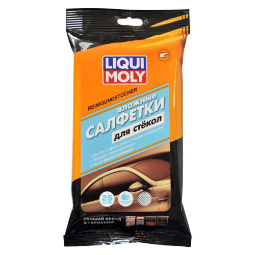 LIQUI  MOLY Влажные салфетки "Для стекол, зеркал и фар" (25 листов)