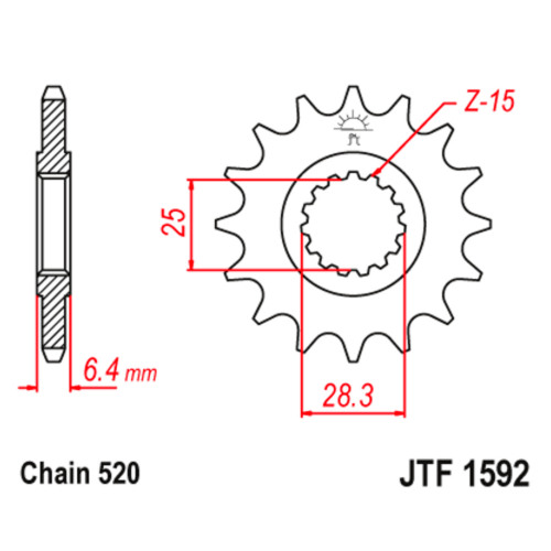 JT Звезда цепного привода JTF1592.14